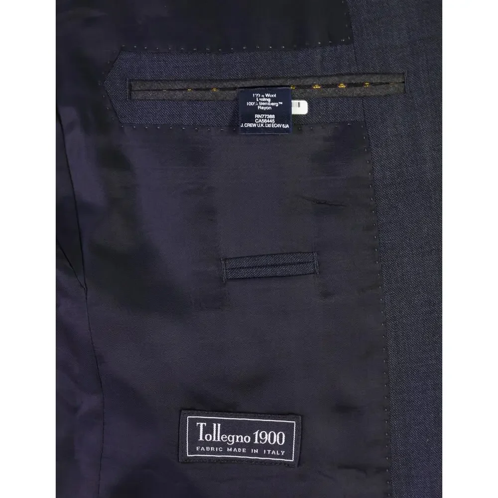 J Crew Ludlow Blue Gray 2-Btn Italian Wool Suit 38S